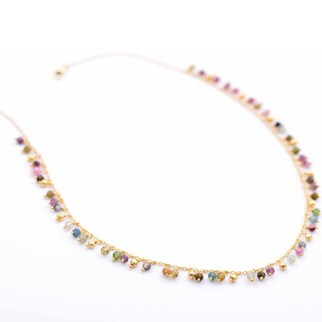 Multi Tourmaline Charm Necklace