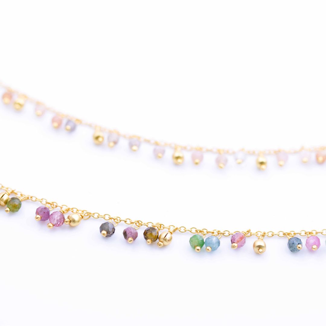 Multi Tourmaline Charm Necklace