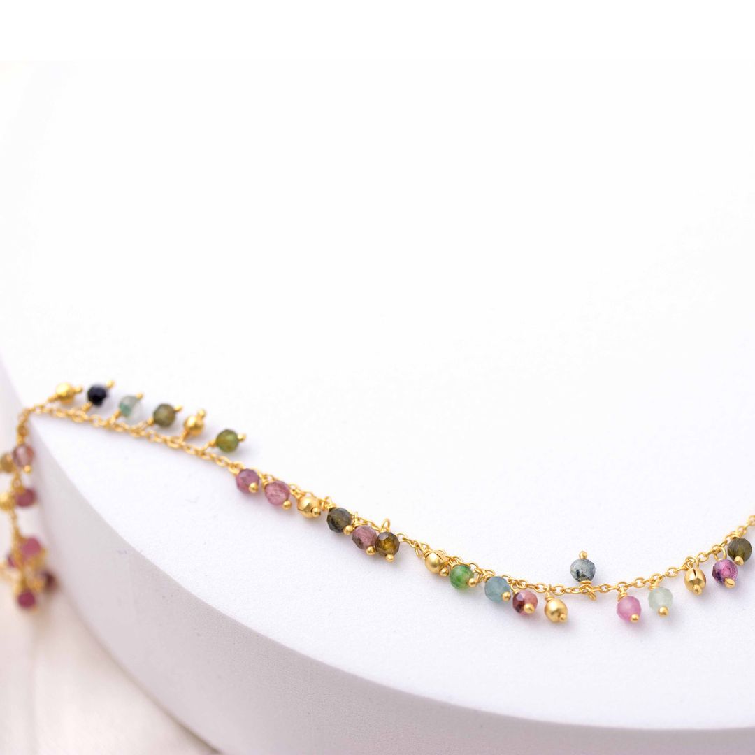 Multi Tourmaline Charm Necklace