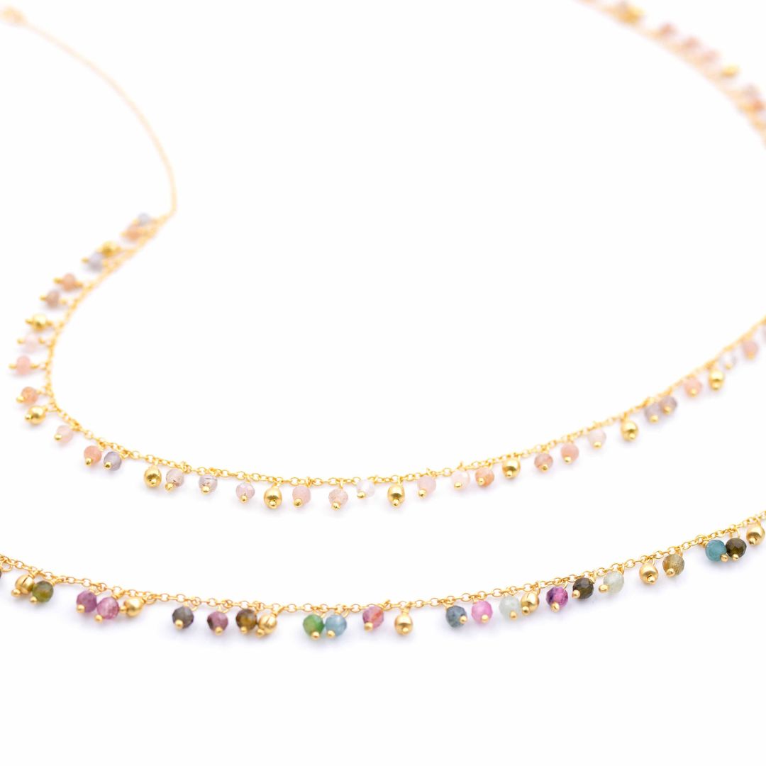 Multi Tourmaline Charm Necklace