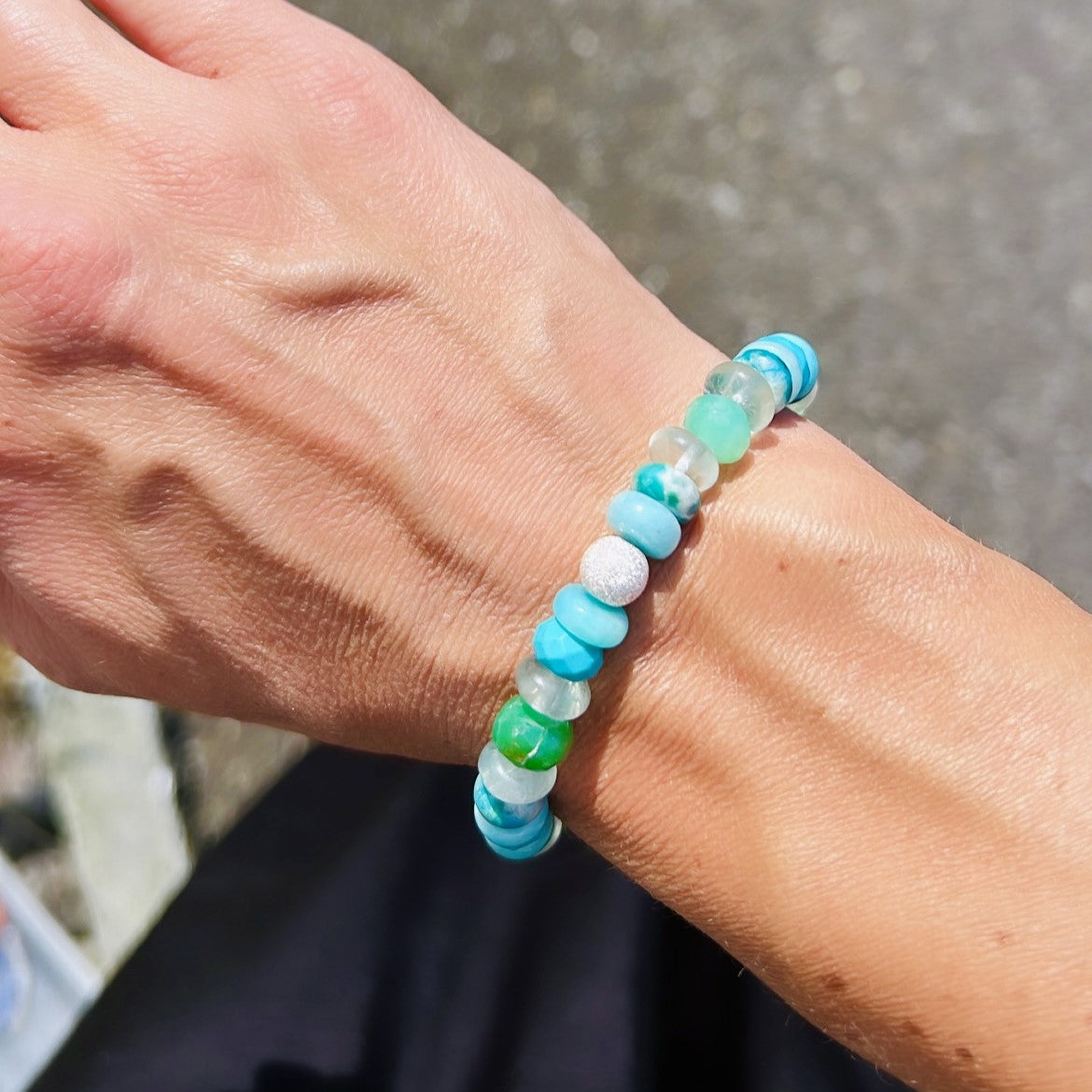 Sweet Chrysoprase Mix Bon Bon Stone Bracelet