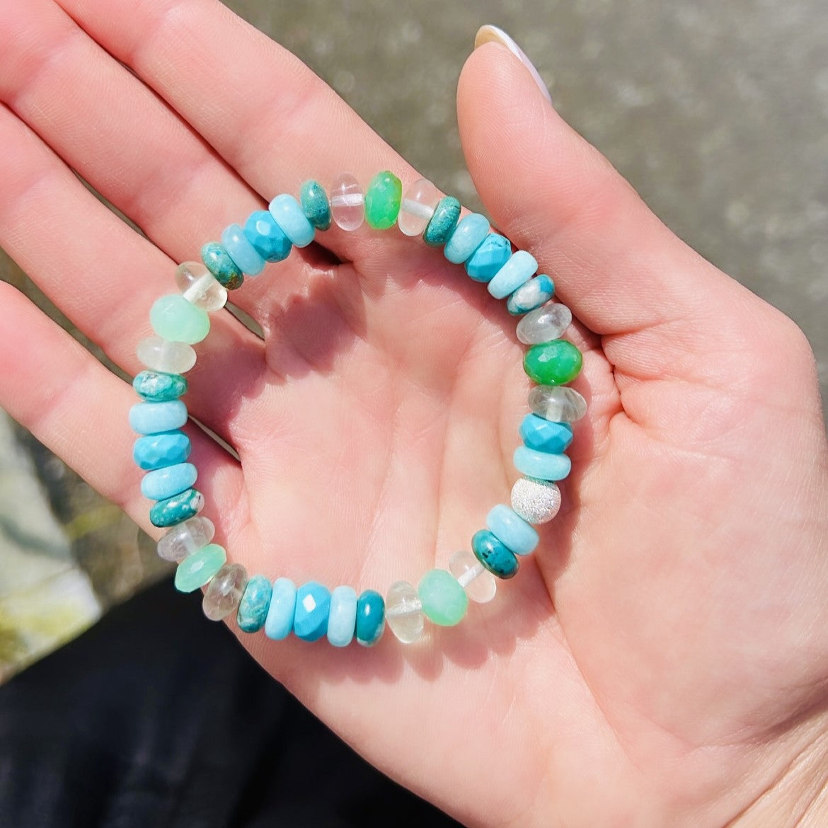 Sweet Chrysoprase Mix Bon Bon Stone Bracelet