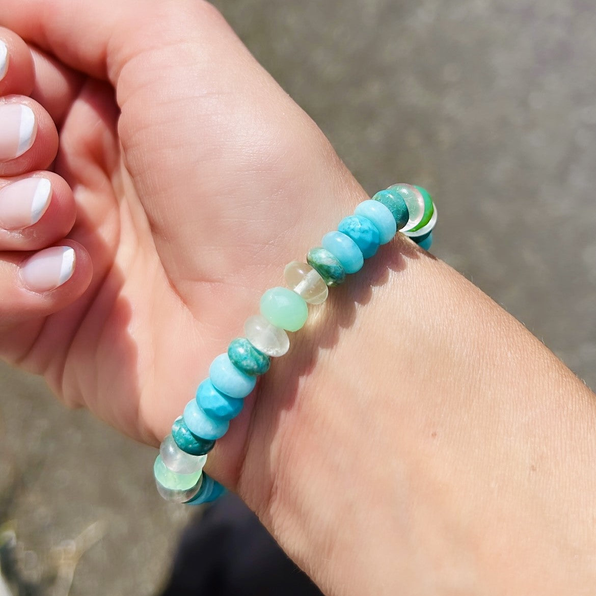 Sweet Chrysoprase Mix Bon Bon Stone Bracelet