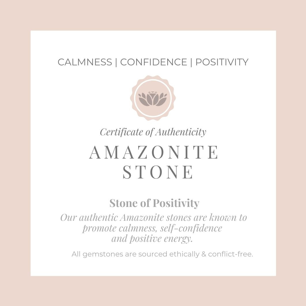 Amazonite Stone Bracelet certificate