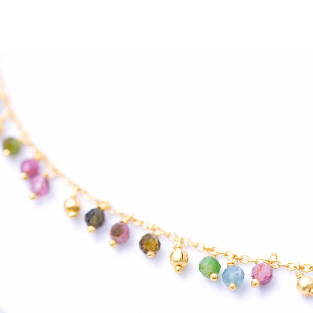 Multi Tourmaline Charm Necklace