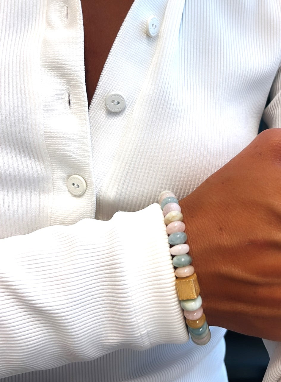 Beryl Stone Button Candy Bracelet