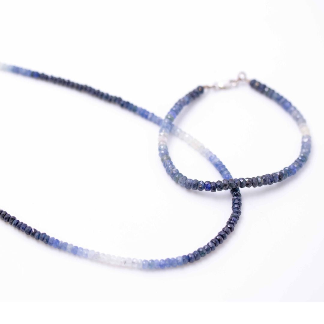 Sapphire Button Stone Necklace