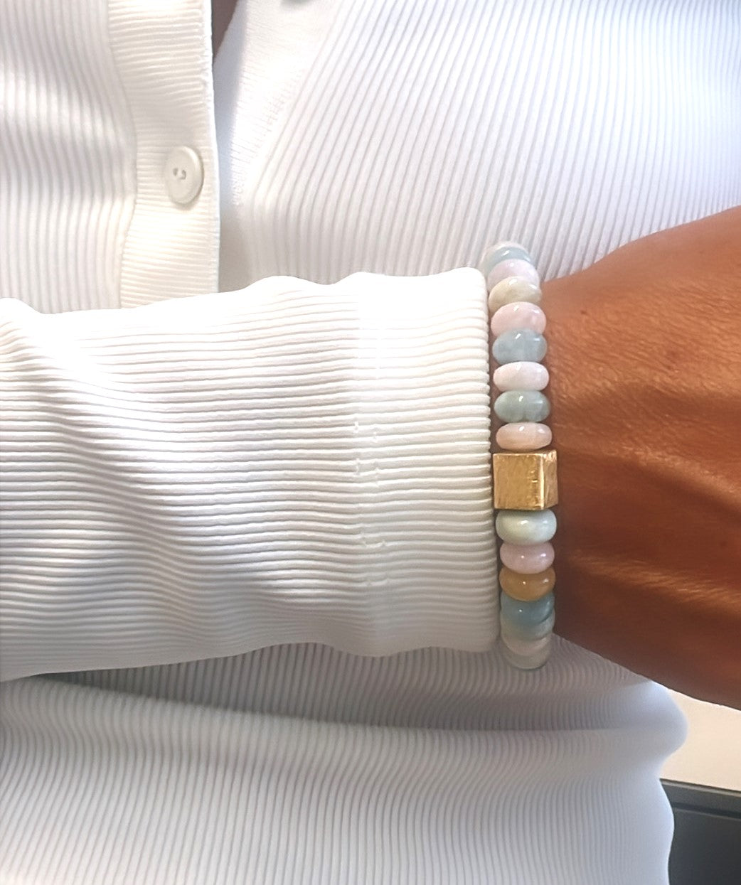 Beryl Stone Button Candy Bracelet