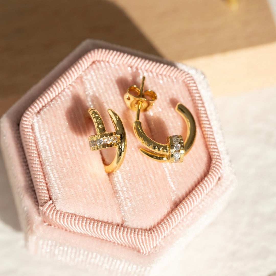 Nail Sparkle Stud Earrings