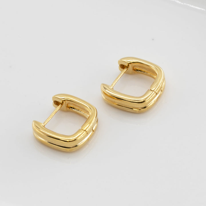 Double Stacked Silver Statement Huggie Earrings