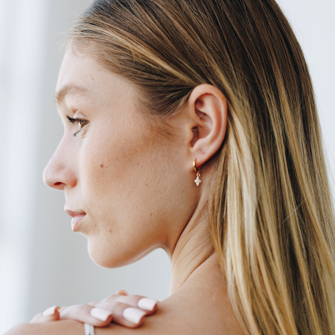 Sparkle Star Huggie Earrings