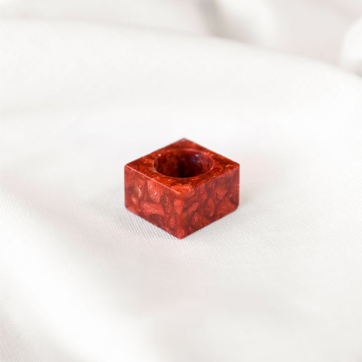 Red Coral Square Stone Ring - Robyn Real Jewels