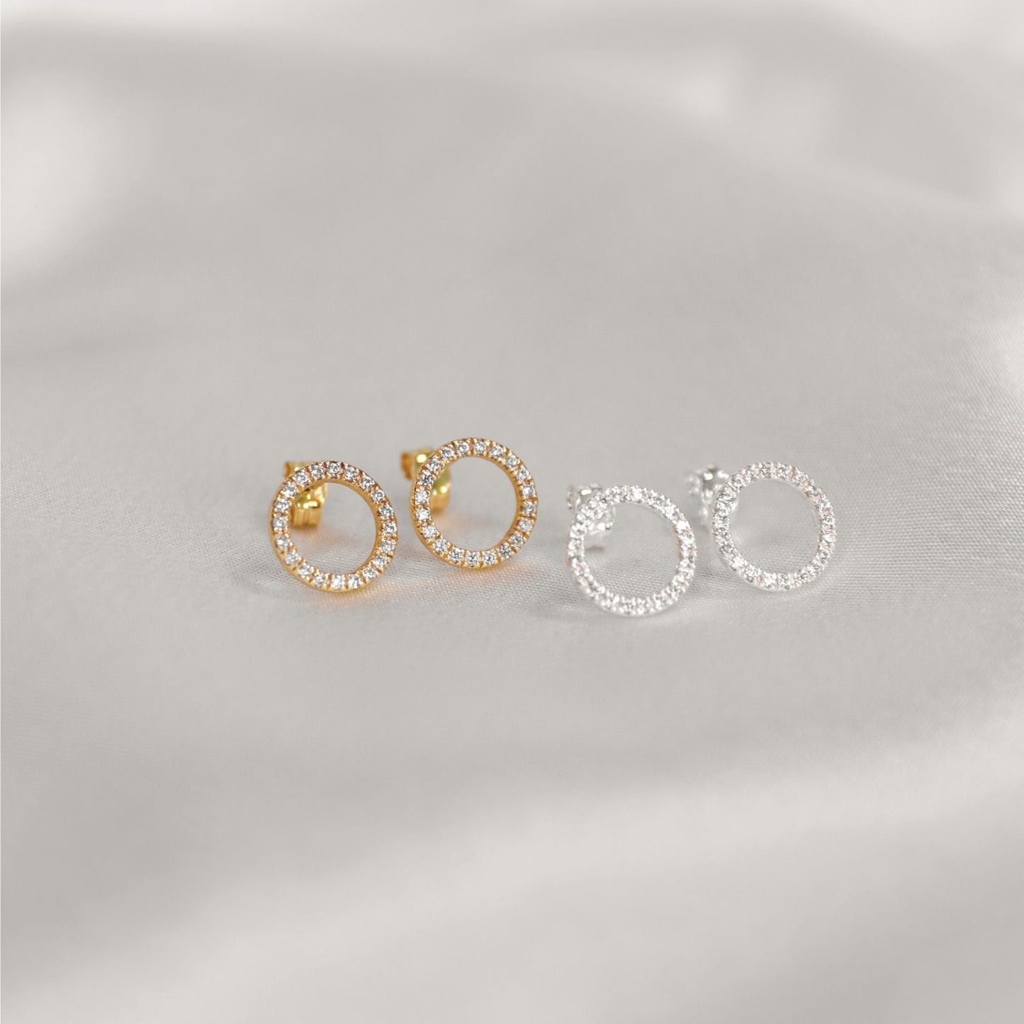 Sparkle Zirconia Circle Studs - Robyn Real Jewels