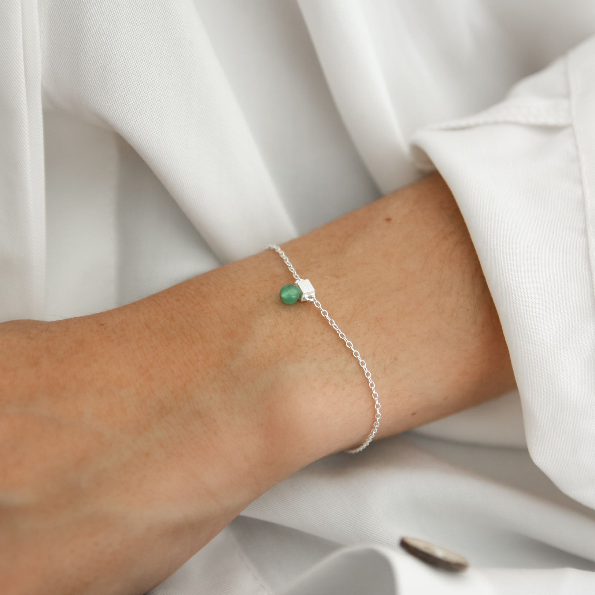 Cube Malachite Stone Bracelet - Robyn Real Jewels