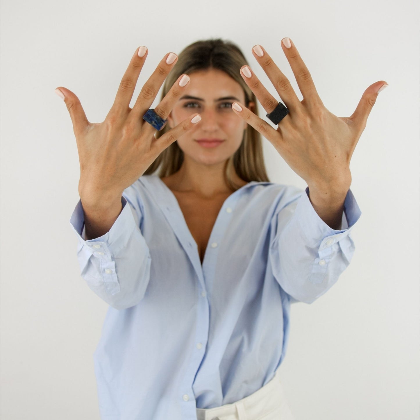 Black Lava Square Stone Ring - Robyn Real Jewels