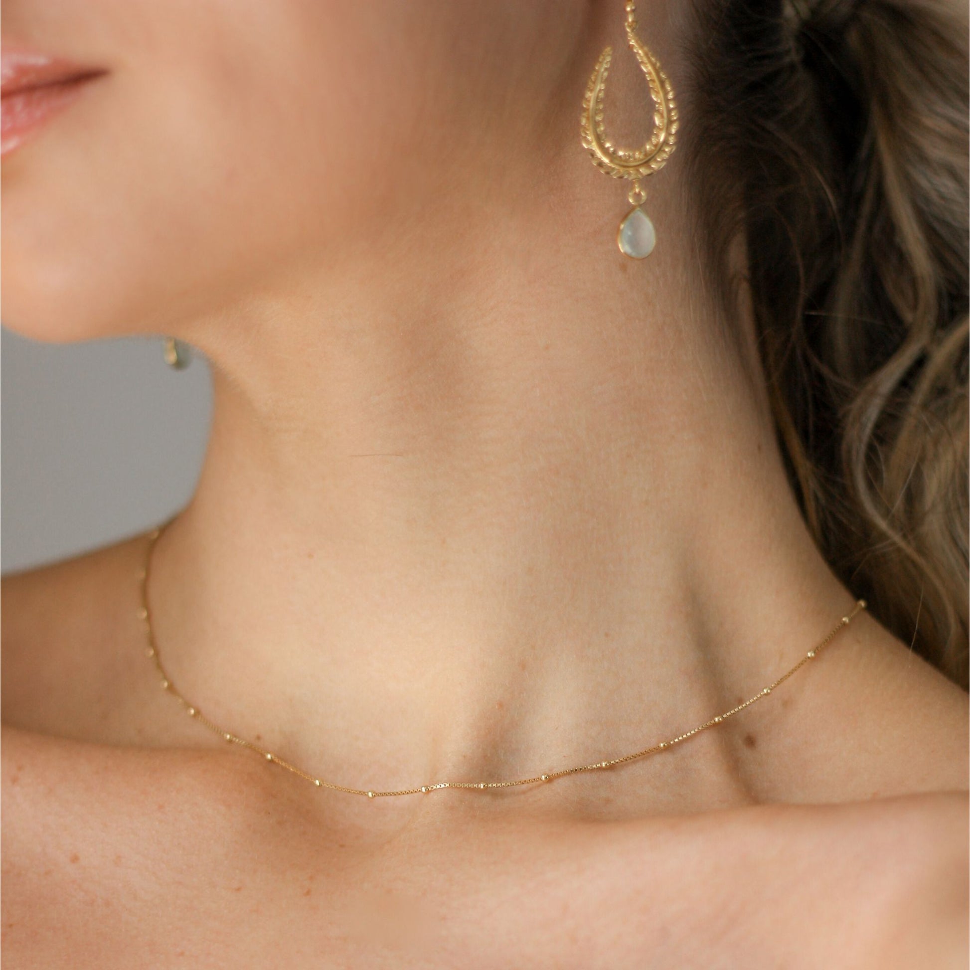 Organic Leaf Aqua Chalcedony Drop Earrings - Robyn Real Jewels