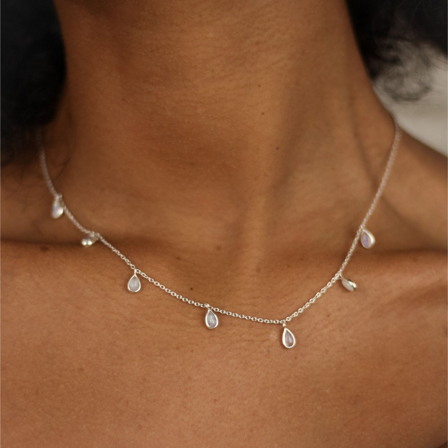 Moonlit Collection – Moonstone Teardrop Necklace