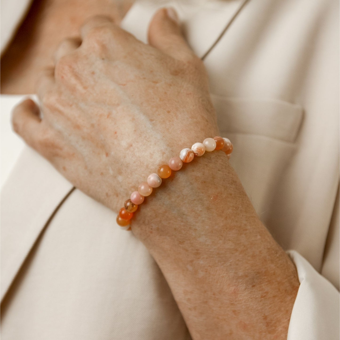 Apricot Agate Stone bracelet - Robyn Real Jewels