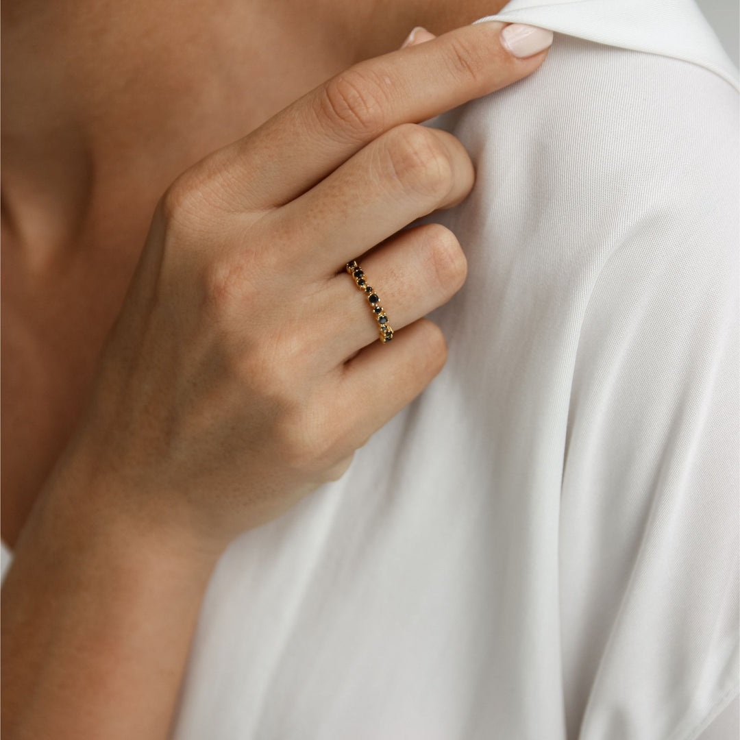 Iris Black Cubic Zirconia Ring - Robyn Real Jewels