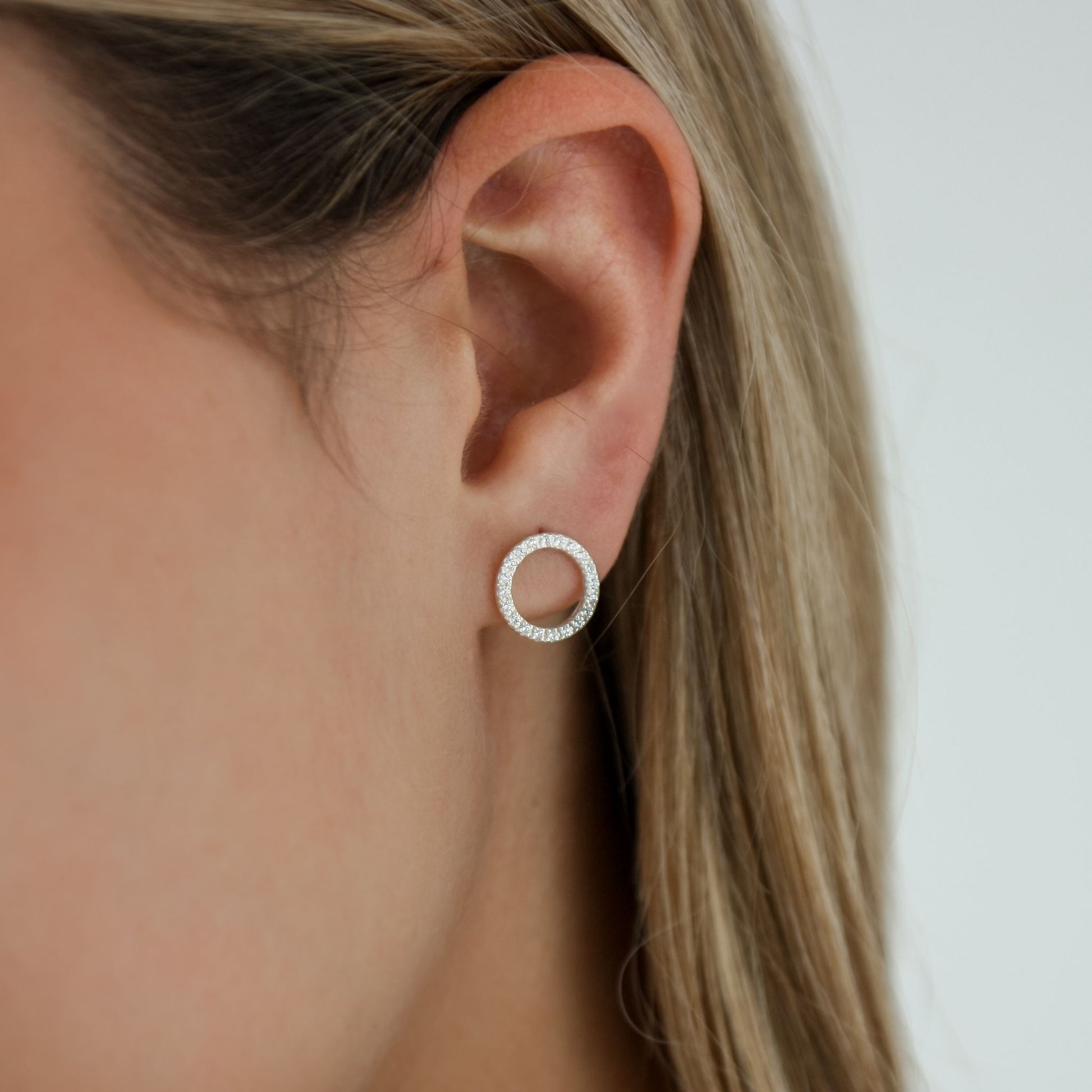 Sparkle Zirconia Circle Studs - Robyn Real Jewels