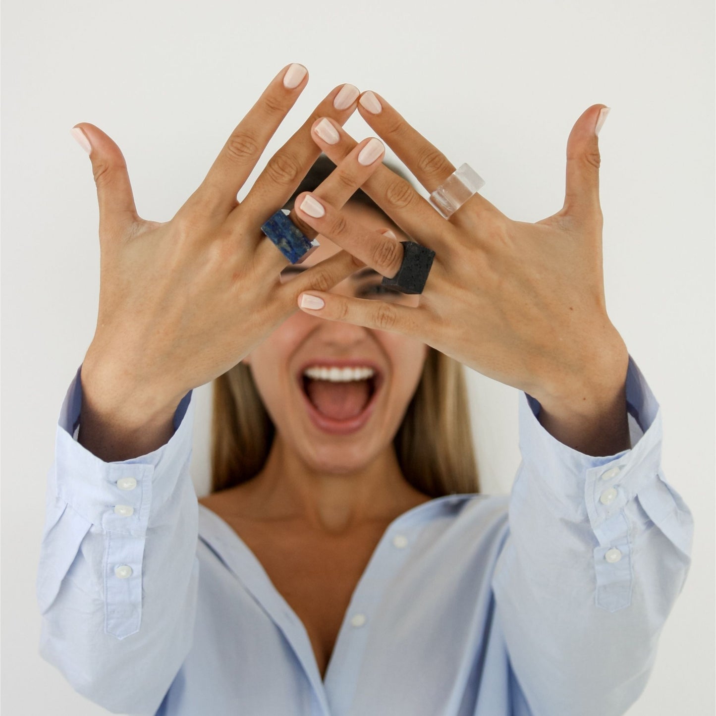 Black Lava Square Stone Ring - Robyn Real Jewels