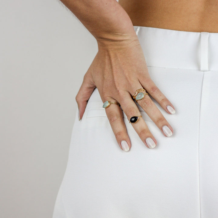 Aqua Chalcedony "Sophia" Ring - Robyn Real Jewels