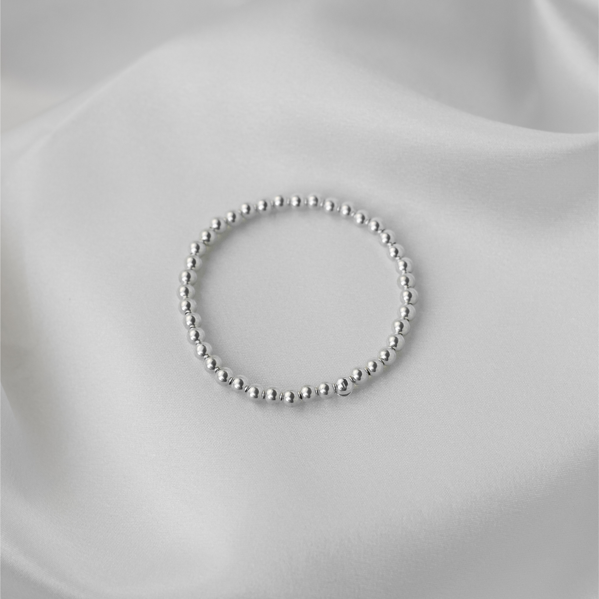 Silver Beaded Stacking Bracelet - Robyn Real Jewels