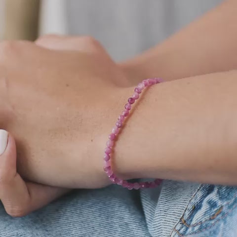 Pink Tourmaline Stone Bracelet - Robyn Real Jewels