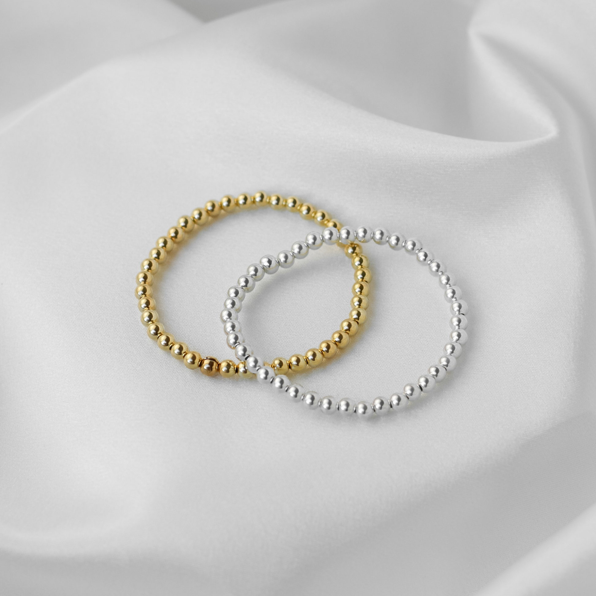Silver Beaded Stacking Bracelet - Robyn Real Jewels
