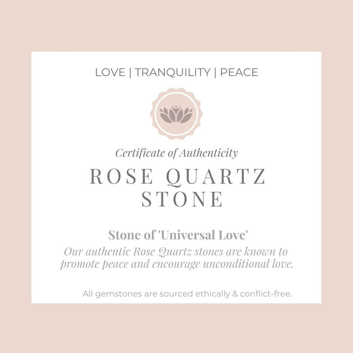 Rose Quartz "Ava" Ring certificate