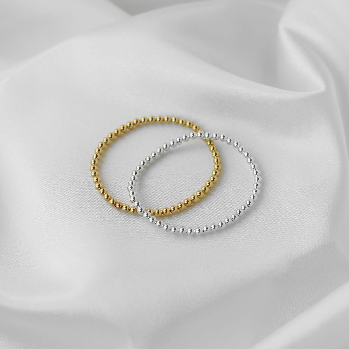 Silver Beaded Stacking Bracelet - Robyn Real Jewels
