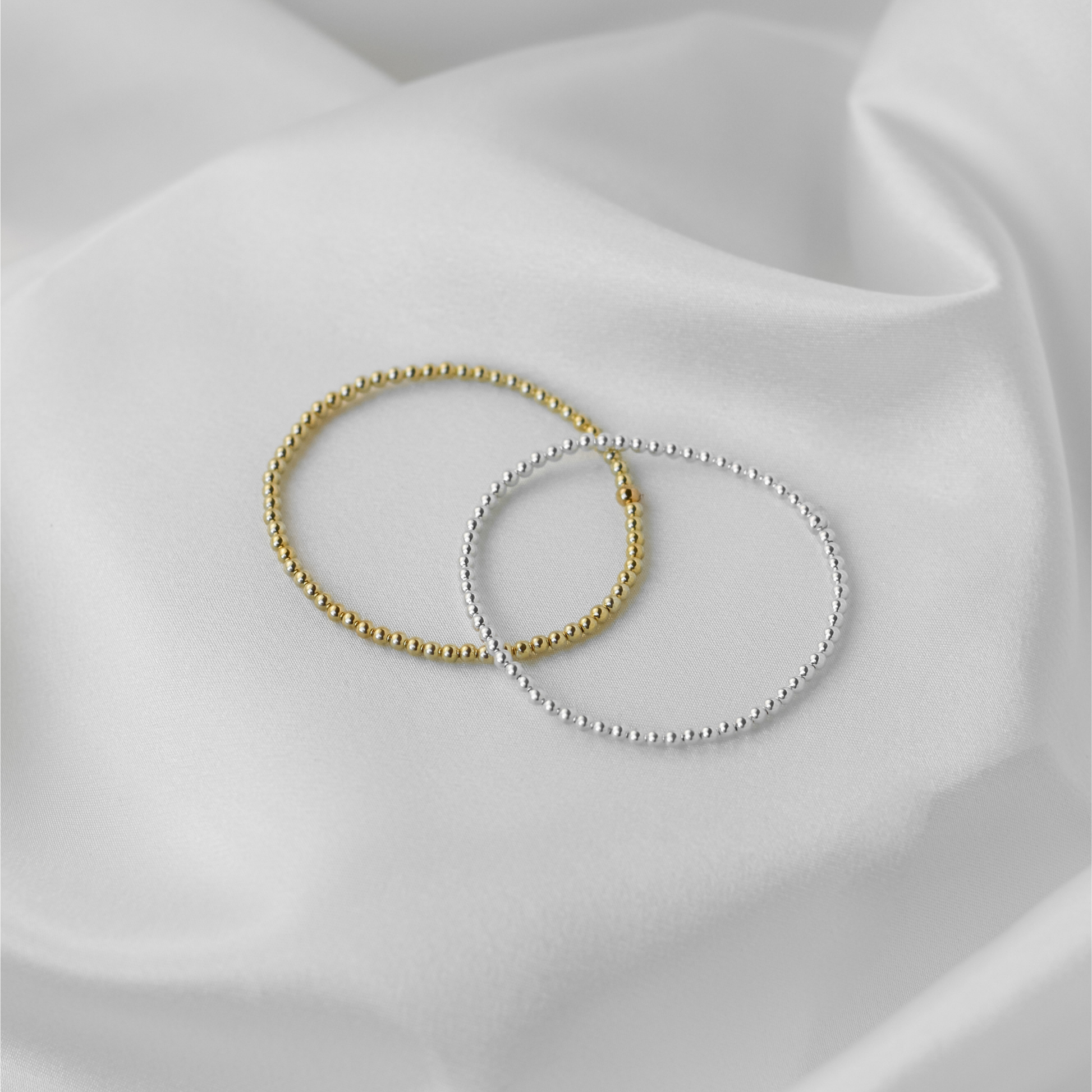 Silver Beaded Stacking Bracelet - Robyn Real Jewels