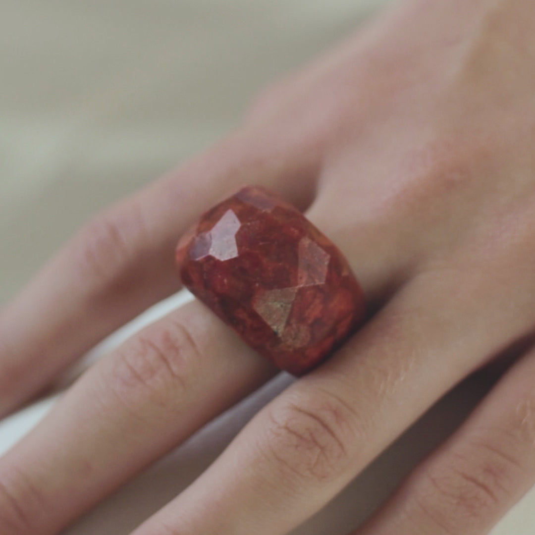 Real on sale coral ring