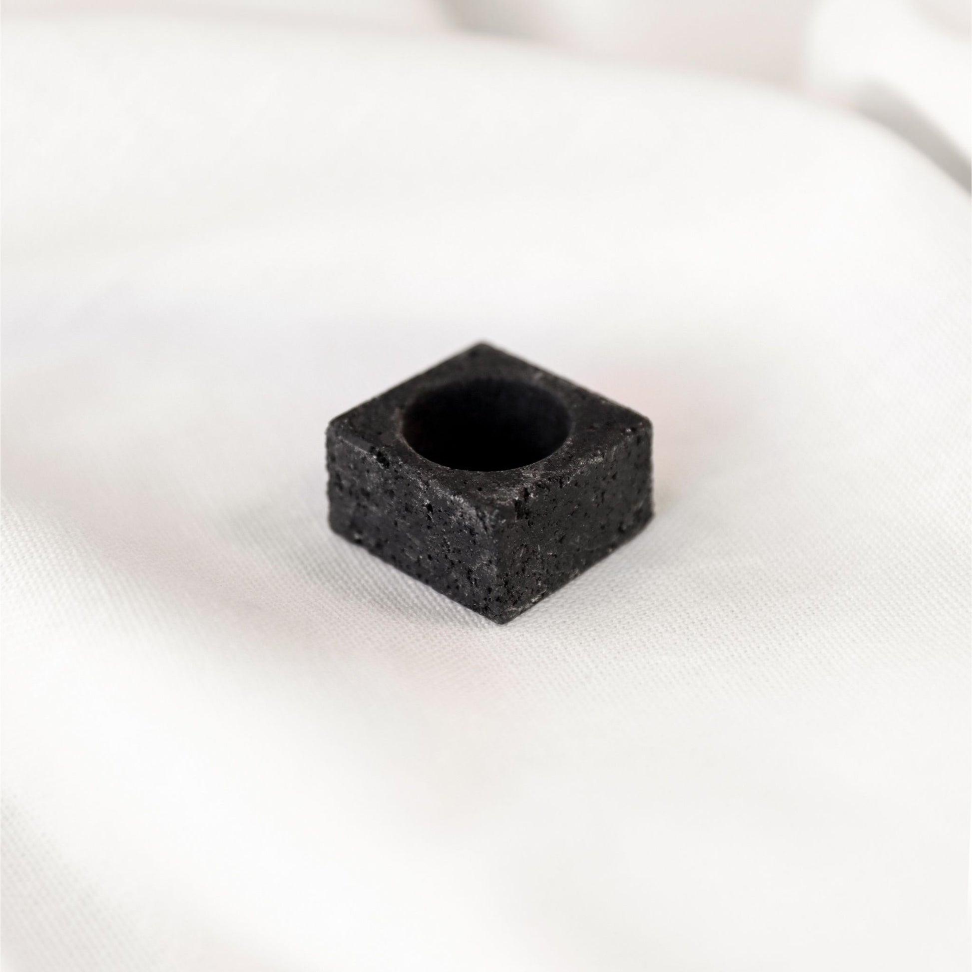 Black Lava Square Stone Ring - Robyn Real Jewels