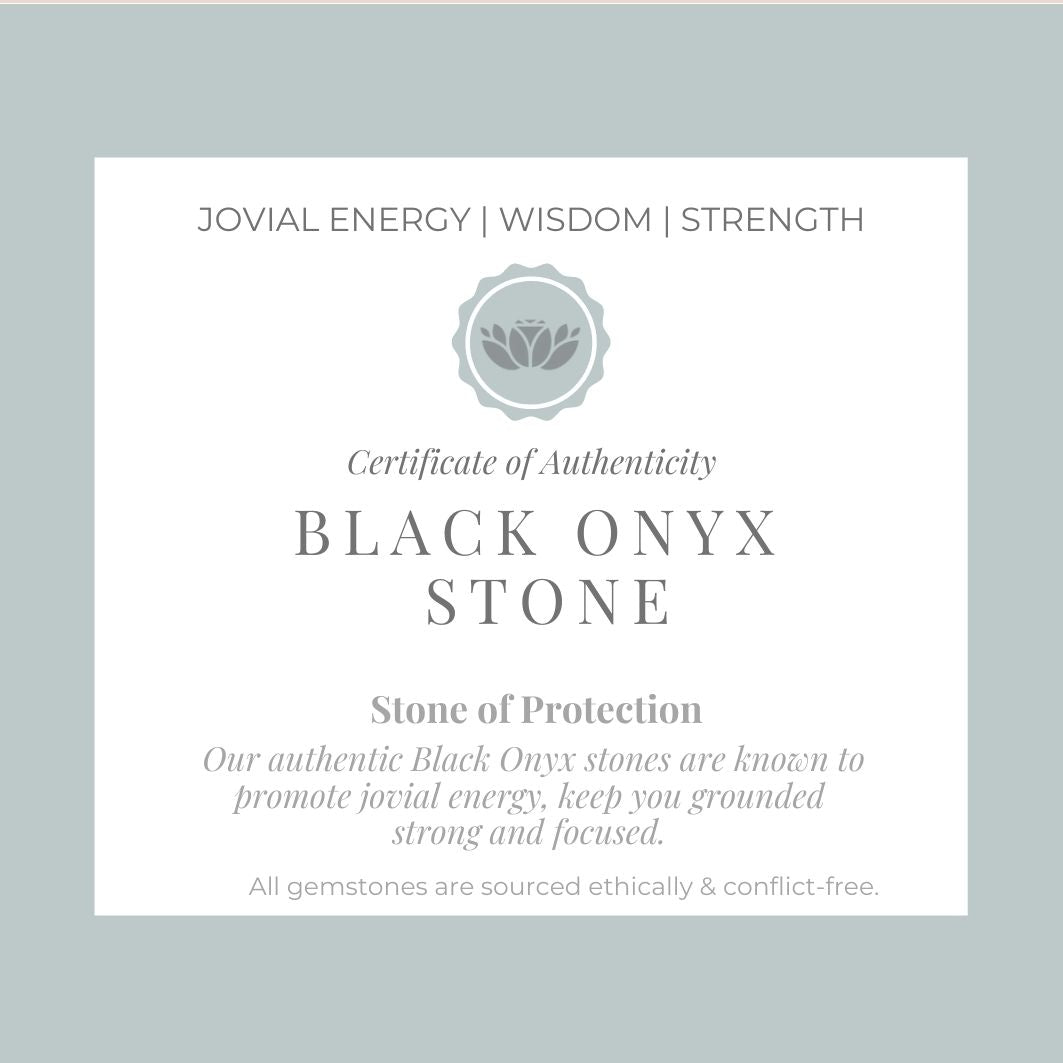 Black Onyx Stone Men's Bracelet certificate