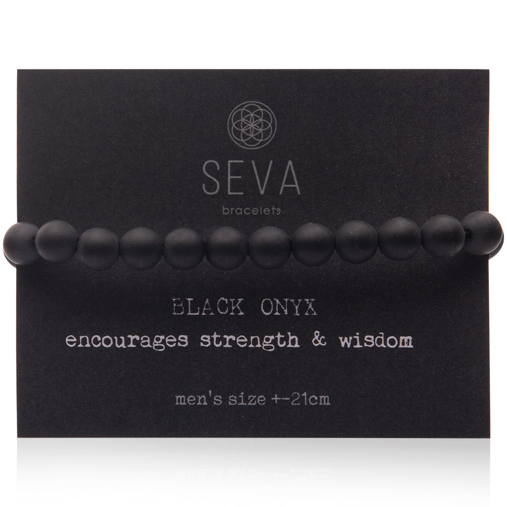 Black Onyx Stone Men's Bracelet front card