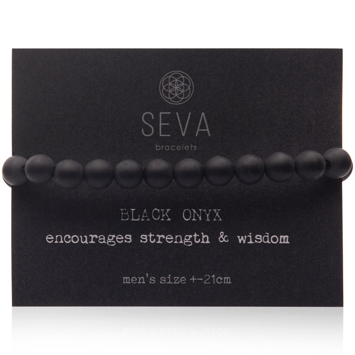 Black Onyx Stone Men's Bracelet front card