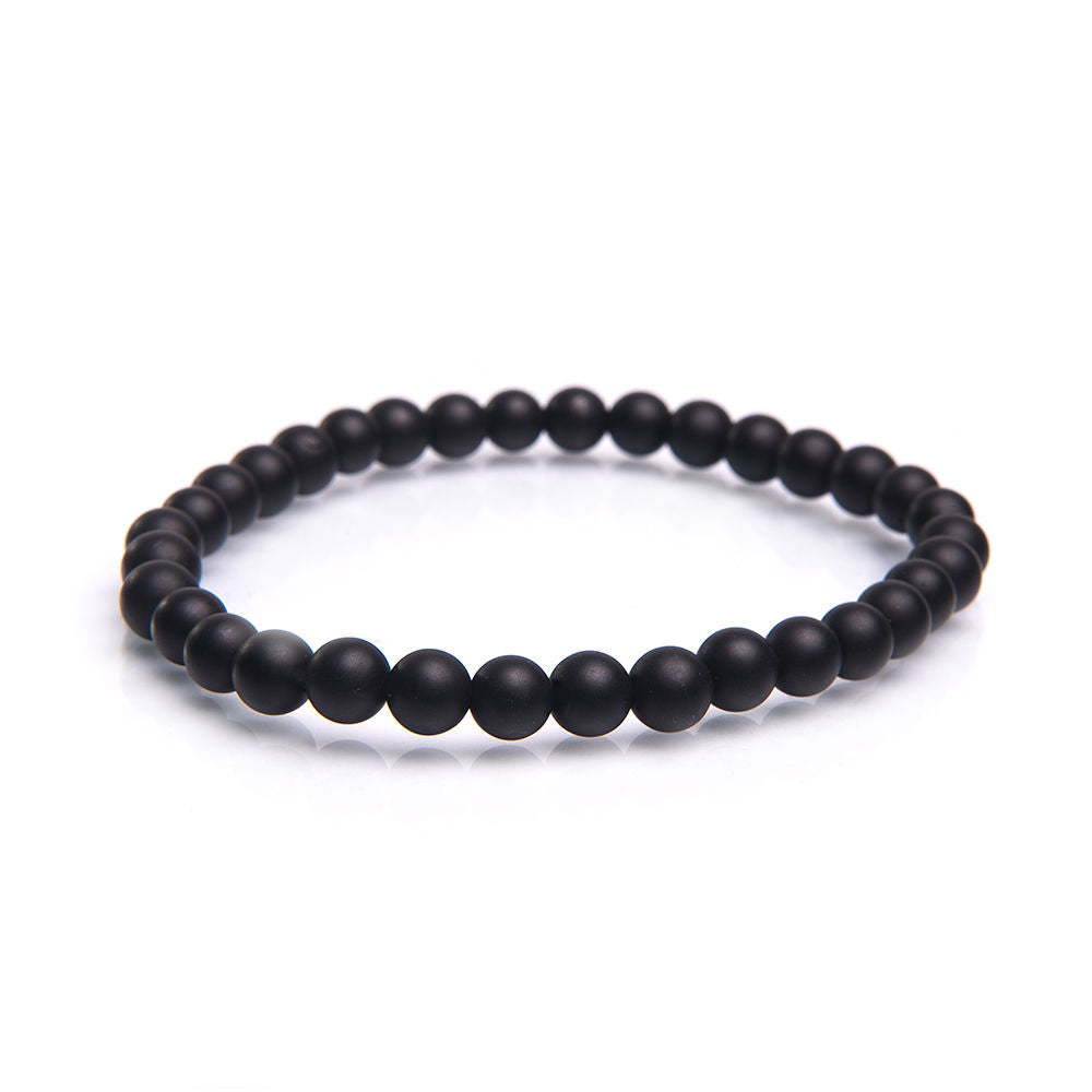 Black Onyx Smooth Stone Women's Bracelet - Robyn Real Jewels 