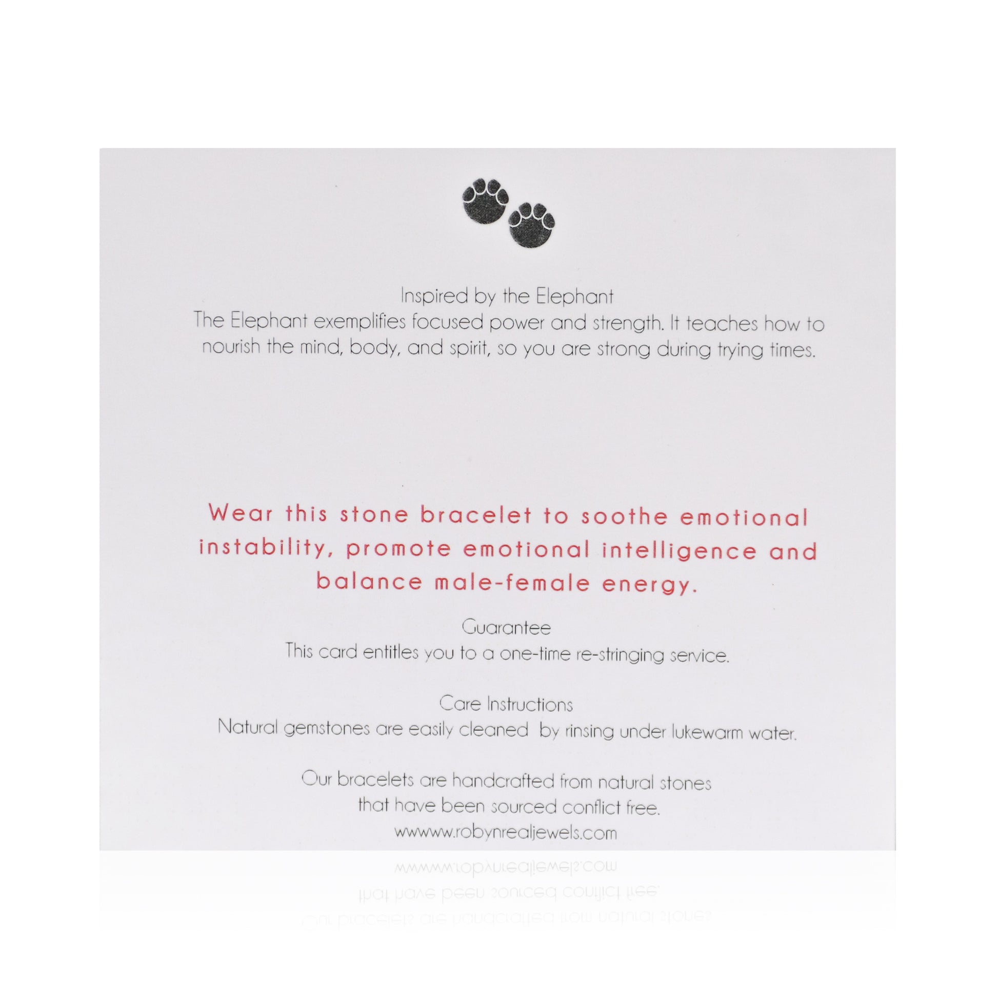 Mixed Moonstone "Safari" Bracelet bacl card