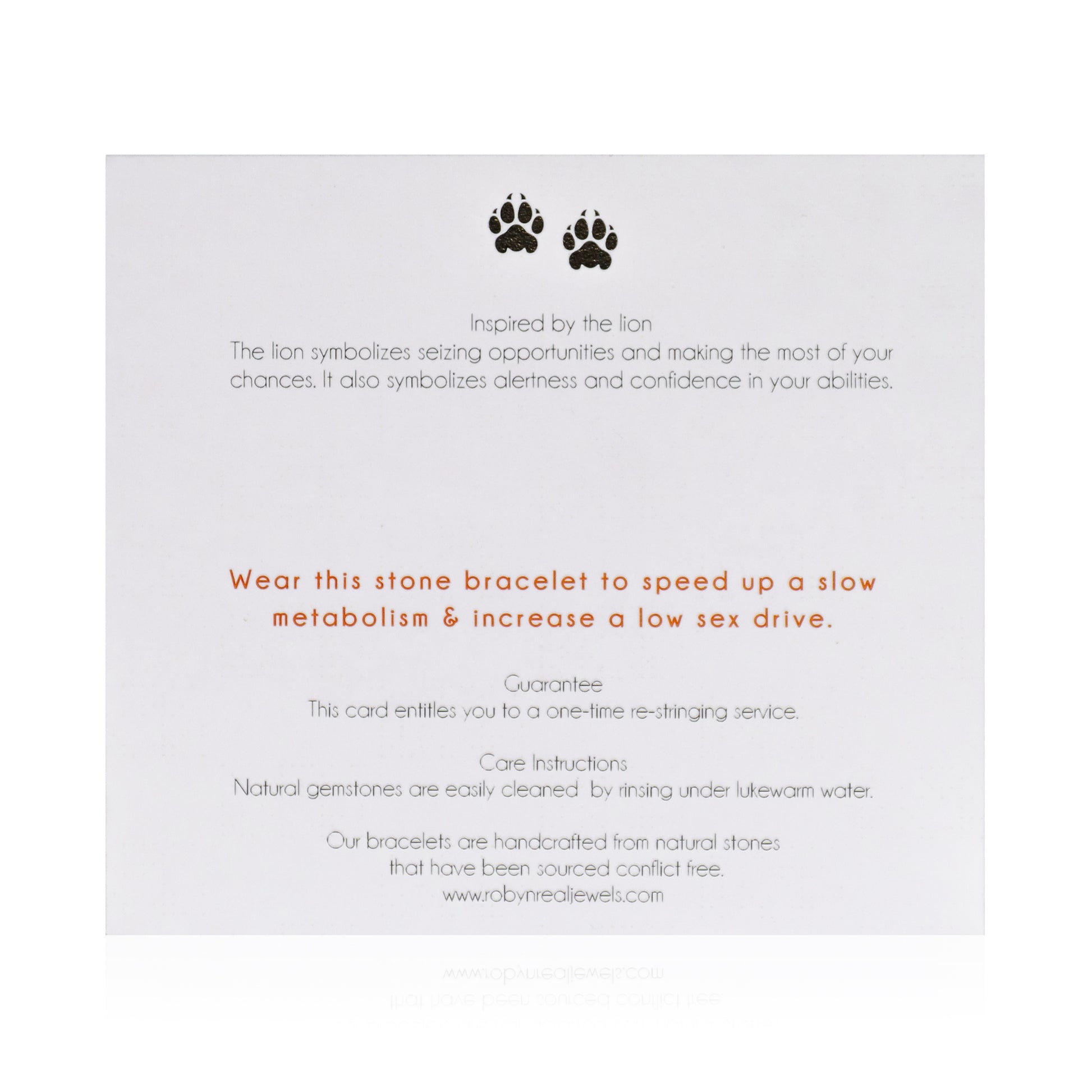 Red Tiger Eye "Safari" Bracelet back card