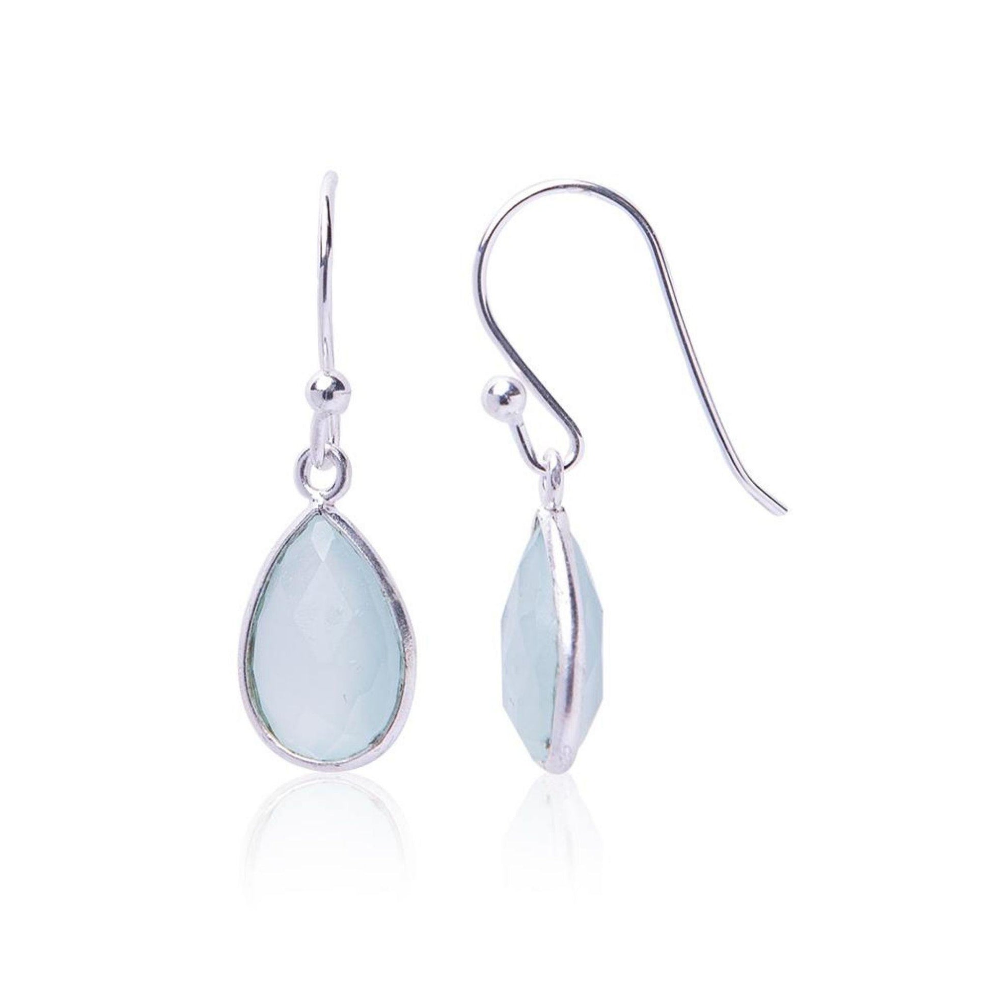 Aqua Chalcedony "Tanya" Earrings - Robyn Real Jewels