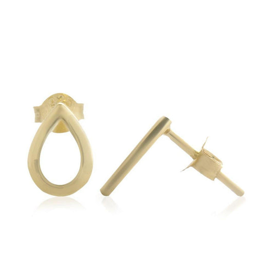 Teardrop Outline Stud Earrings - Robyn Real Jewels