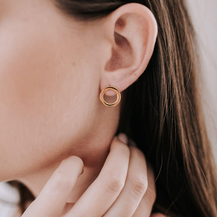 Hollow Circle Studs Earrings - Robyn Real Jewels