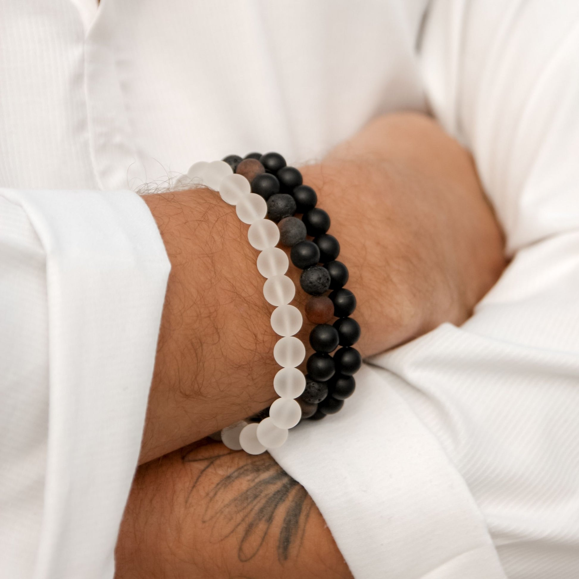 Rock Crystal Mens Bracelet model image 