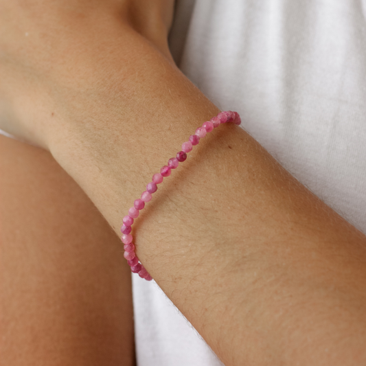 Pink Tourmaline Stone Bracelet - Robyn Real Jewels