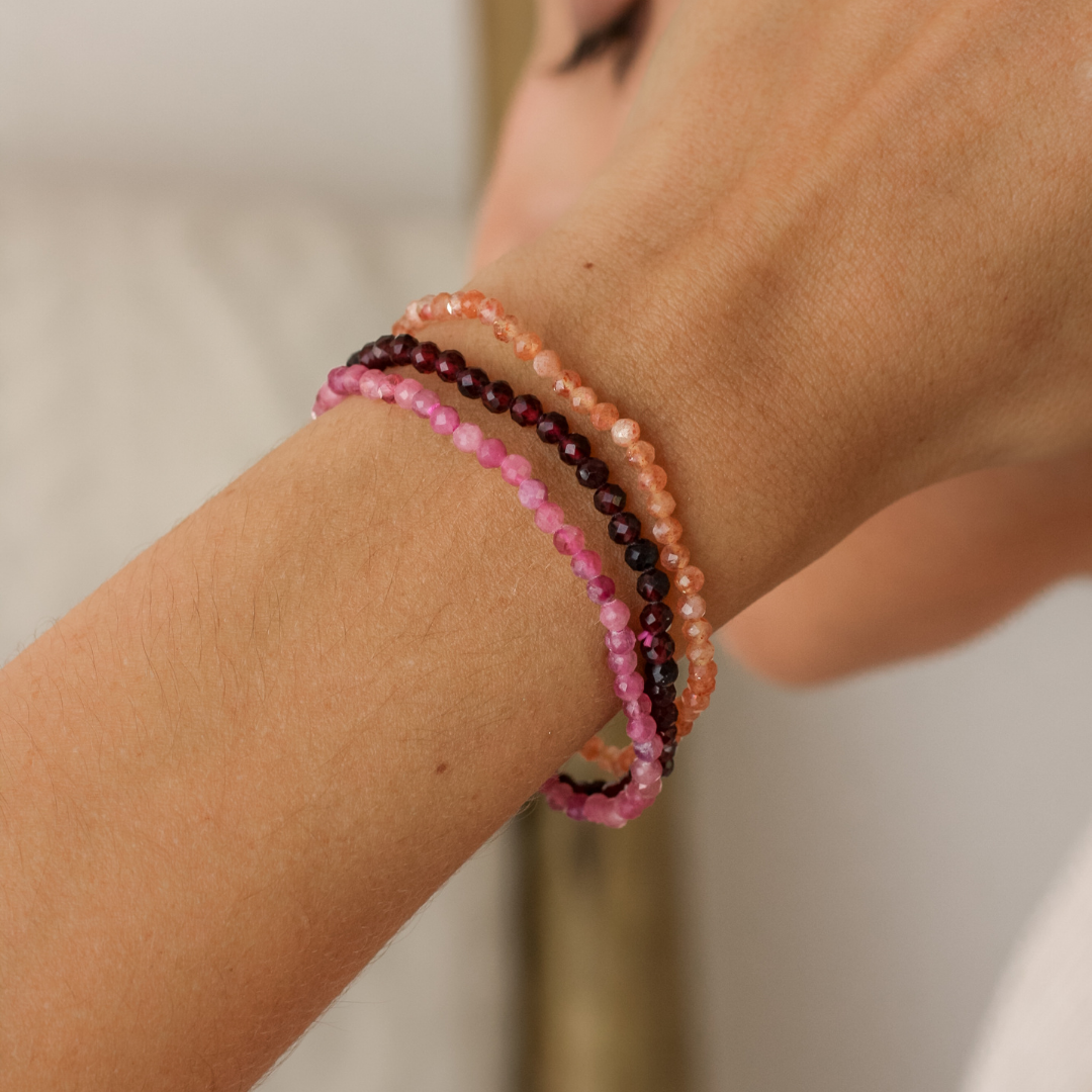 Pink Tourmaline Stone Bracelet - Robyn Real Jewels