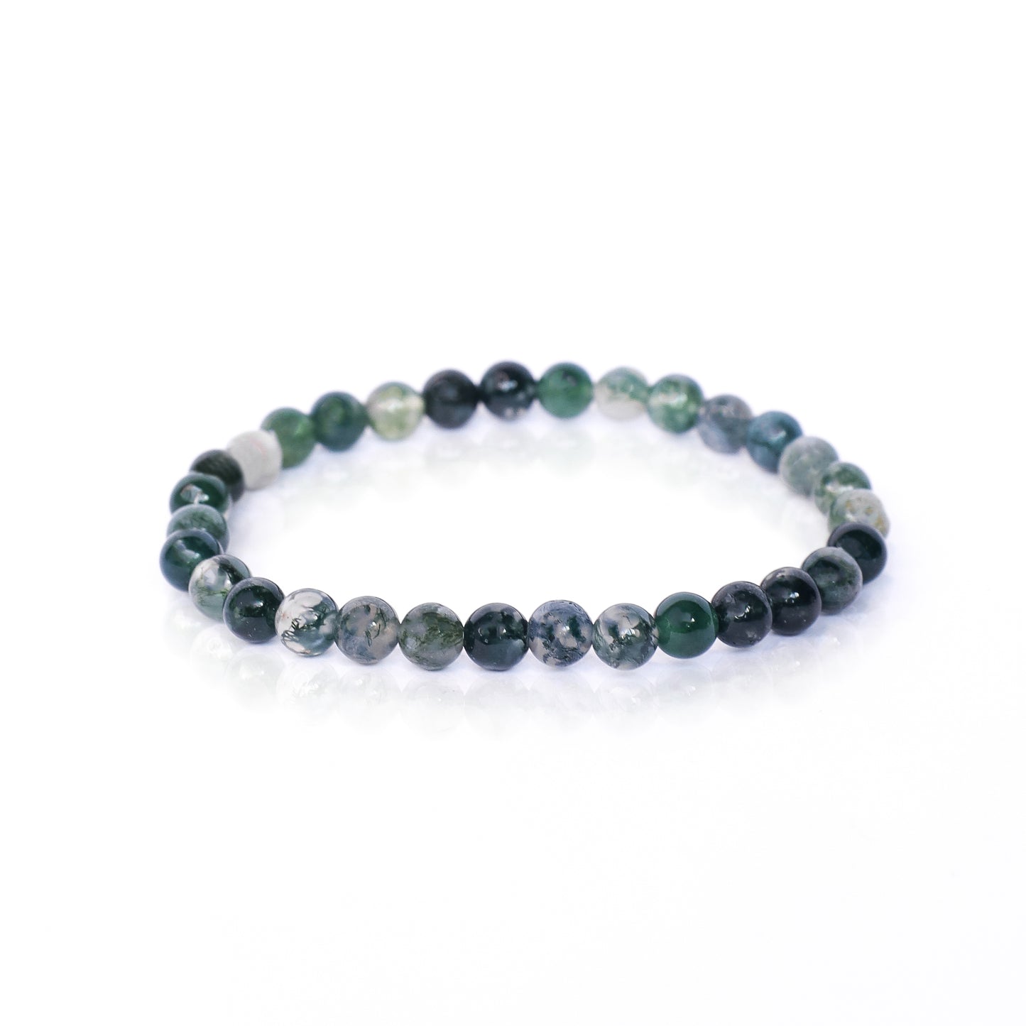 Moss Agate Stone Men's Bracelet 