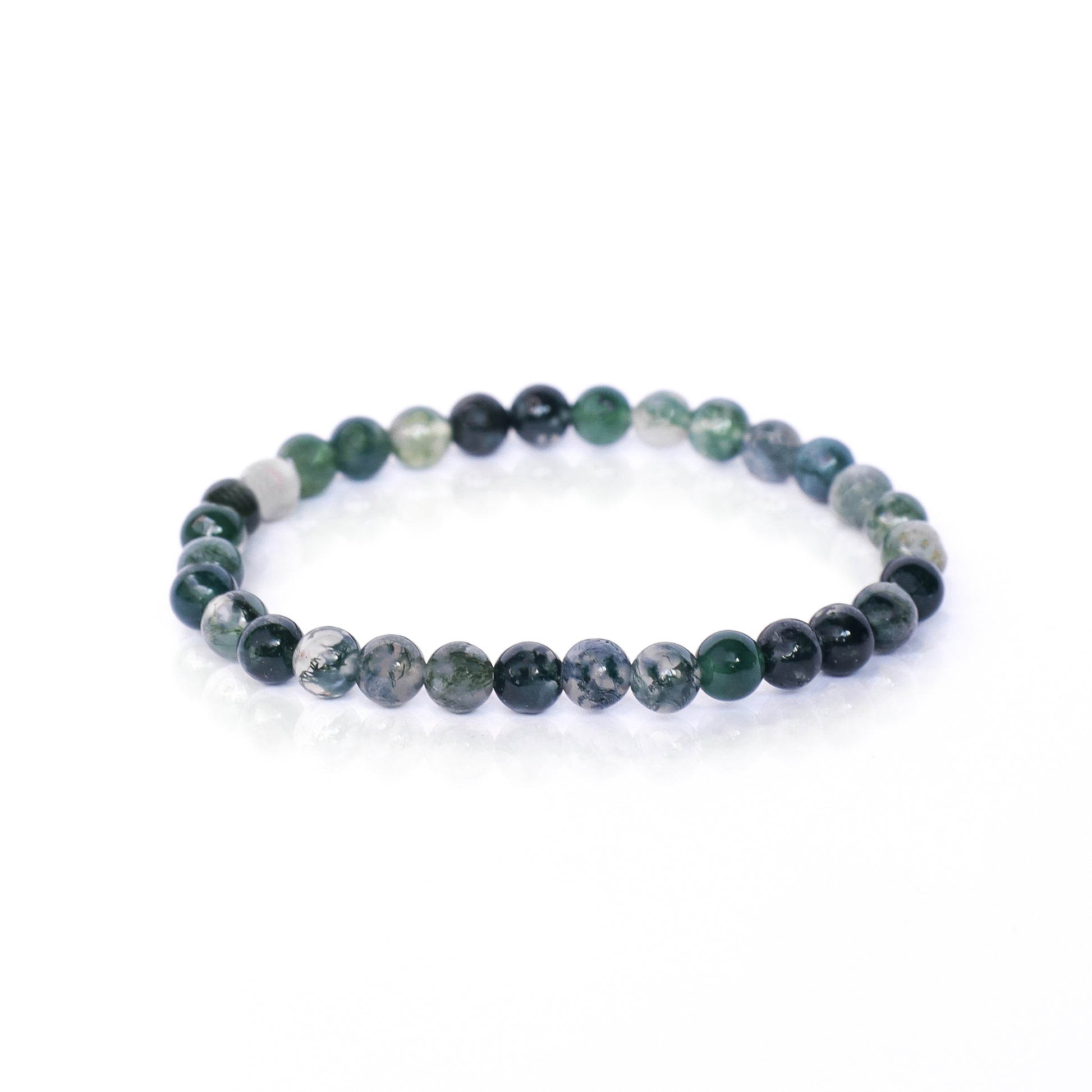 Moss Agate Stone Men's Bracelet 