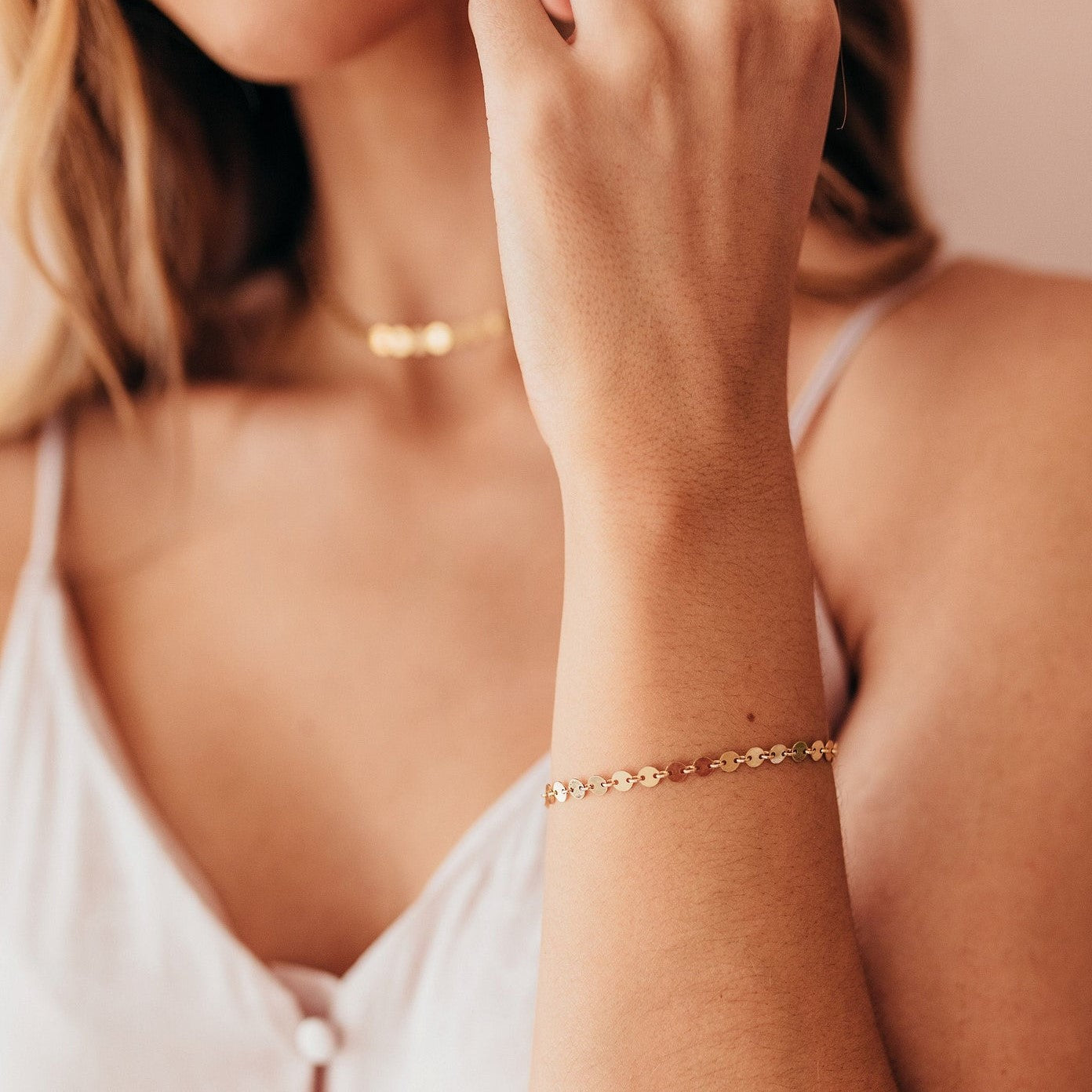 Sequin Layer Bracelet model 